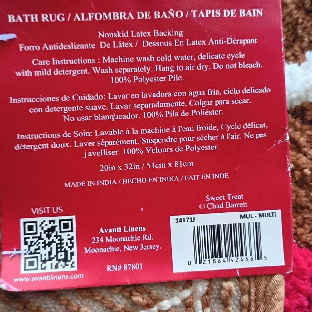 Colorful Gingerbread House Bath Rug